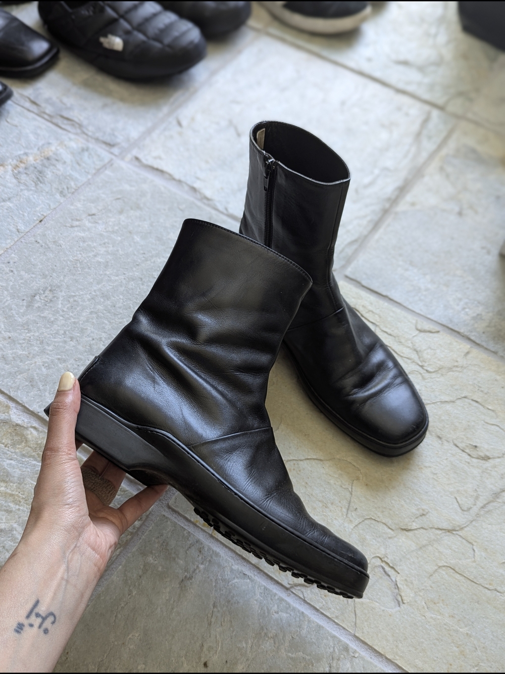 Tod's Black Leather Zip Ankle Boots